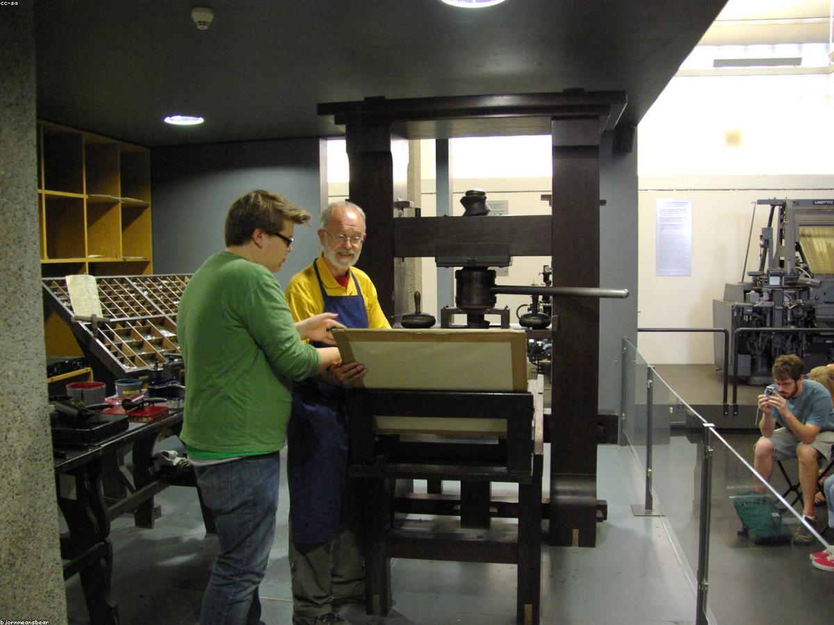 Full-color printing press running a custom job